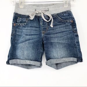 Justice Girls 8S Dark Denim Cuffed Bermuda Shorts